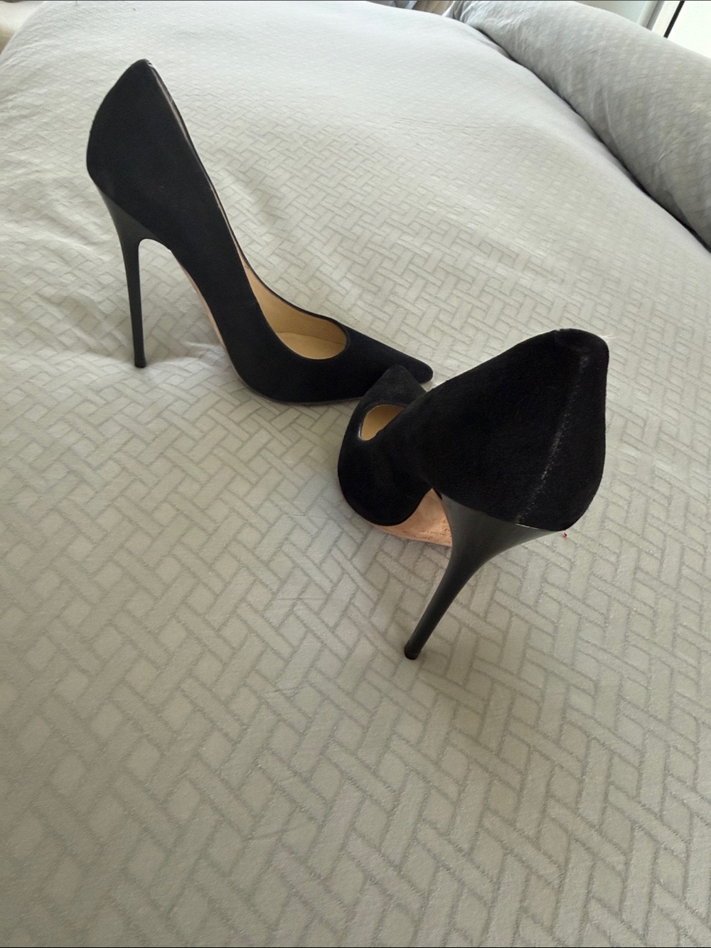 Jimmy Choo Black Suede Pointed Stiletto Pumps